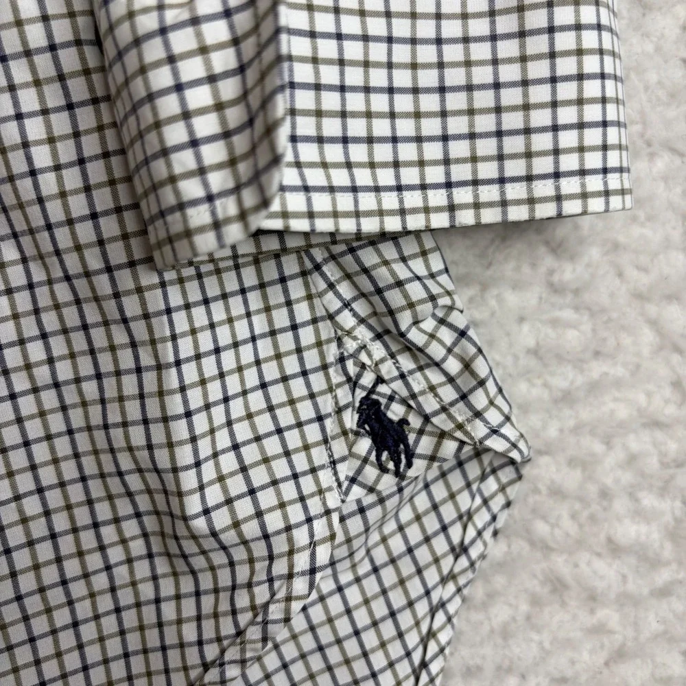 Polo Ralph Lauren Regent Classic Fit Check Shirt Mens 15.5 32/33 Navy Green
